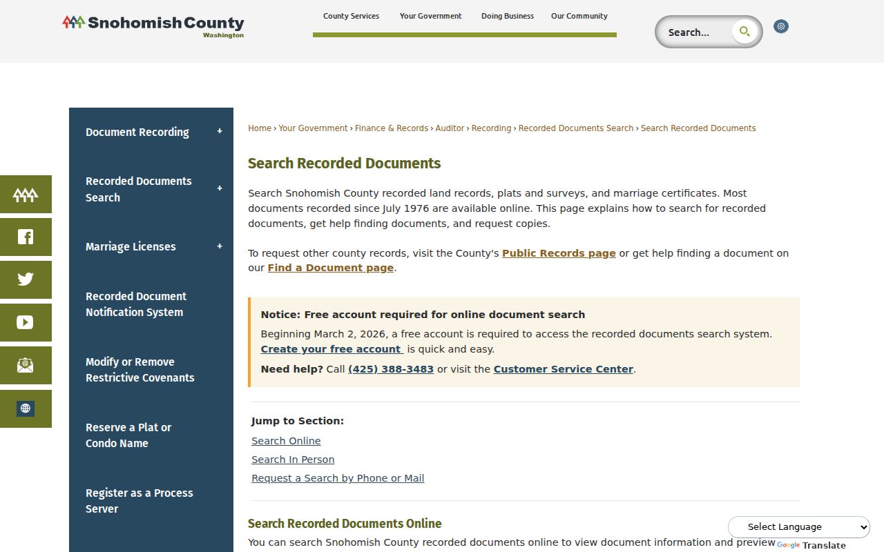 Mukilteo people search through Snohomish recorded documents