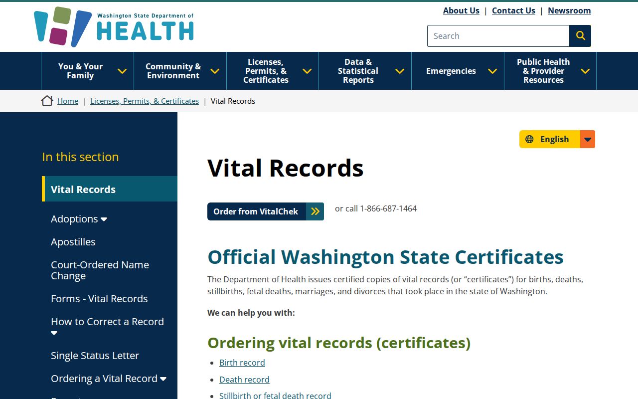 Mukilteo people search through Washington vital records
