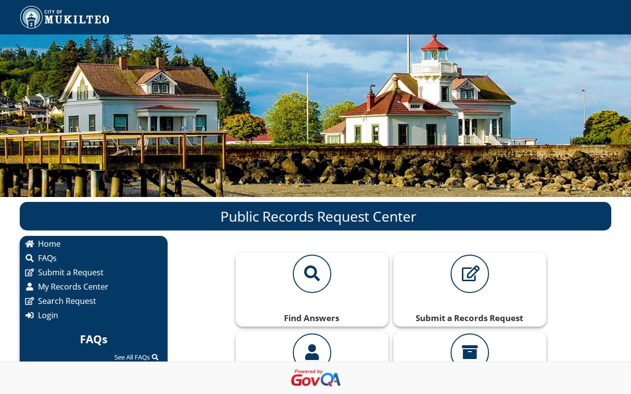 Mukilteo public records GovQA submission portal