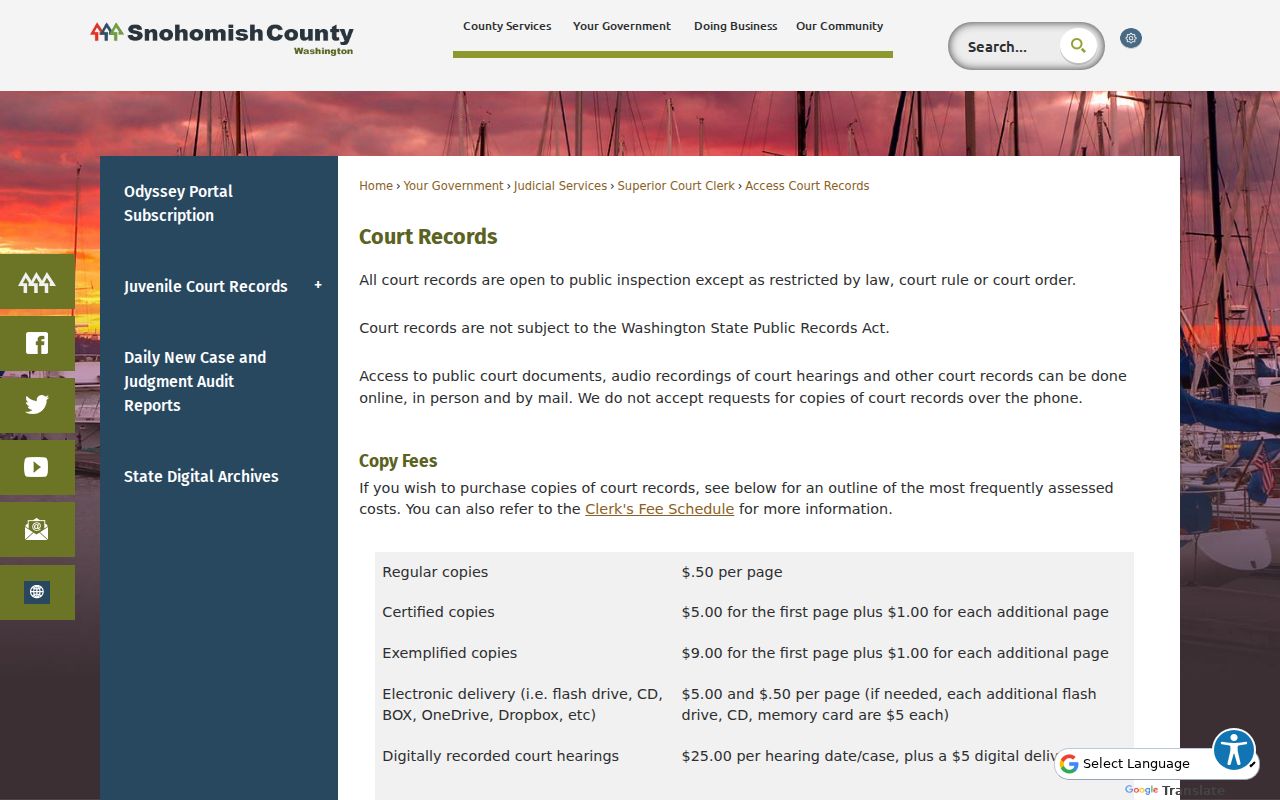 Mukilteo public records access through Snohomish County courts