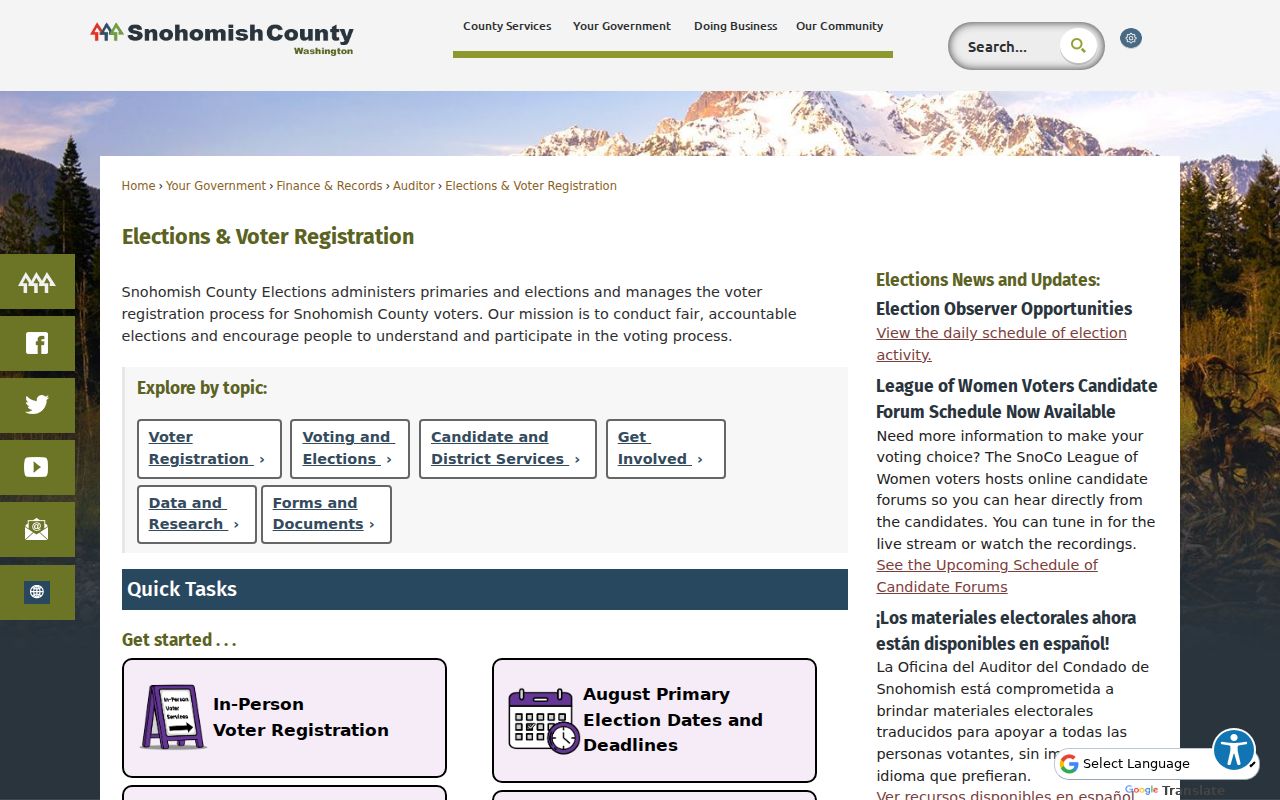 Mukilteo voter services from Snohomish County Elections